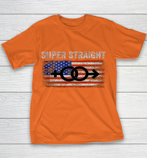 Vintage Us Flag Gender Identity Super Straight Identity Youth T-Shirt 4