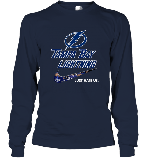 NHL Tampa Bay Lightnings x Nike Just Hate Us rkcx nhltampa bay lightnings x nike just hate us long sleeve tee 14 front navy