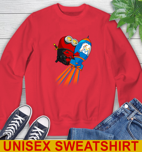 MLB Baseball Miami Marlins Deadpool Minion Marvel Shirt Sweatshirt 12