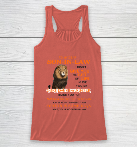 To My Dear Son In Law Racerback Tank 2