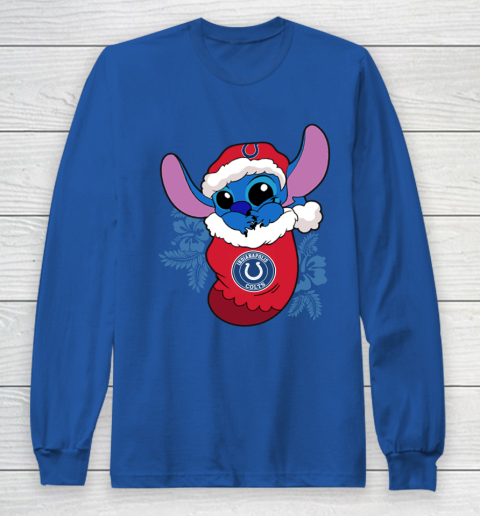Indianapolis Colts Christmas Stitch In The Sock Funny Disney NFL Long Sleeve T-Shirt 9