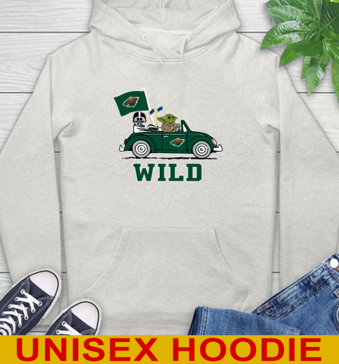 NHL Hockey Minnesota Wild Darth Vader Baby Yoda Driving Star Wars Shirt Hoodie 12