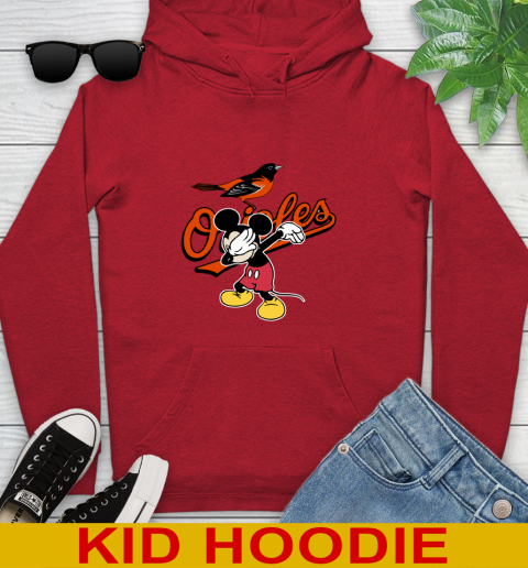 Baltimore Orioles MLB Baseball Dabbing Mickey Disney Sports Youth Hoodie 11