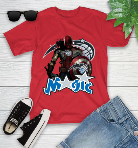 Philadelphia 76ers NBA Basketball Captain America Thor Spider Man Hawkeye Avengers Youth T-Shirt 10