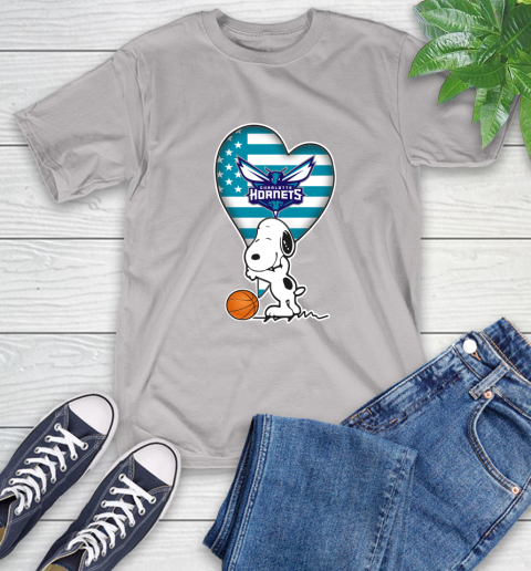 Charlotte Hornets NBA Basketball The Peanuts Movie Adorable Snoopy T-Shirt 12