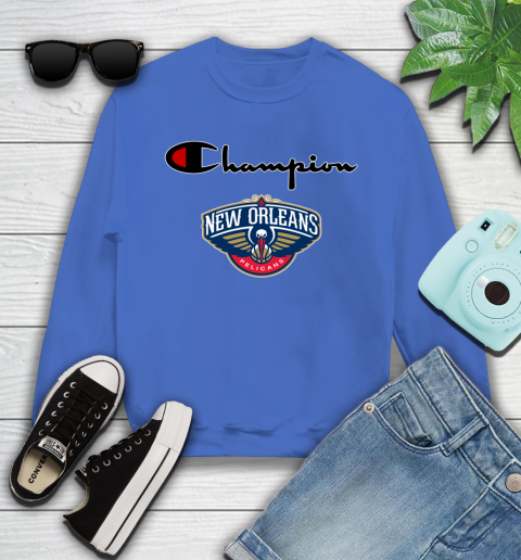 NBA Basketball New Orleans Pelicans Champion Shirt Youth Sweatshirt 4