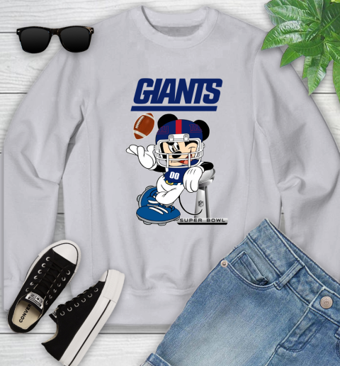NFL newyork giants Mickey Mouse Disney Super Bowl Football T Shirt Youth Sweatshirt 4