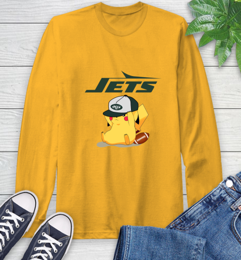 NFL Pikachu Football Sports New York Jets Long Sleeve T-Shirt 3