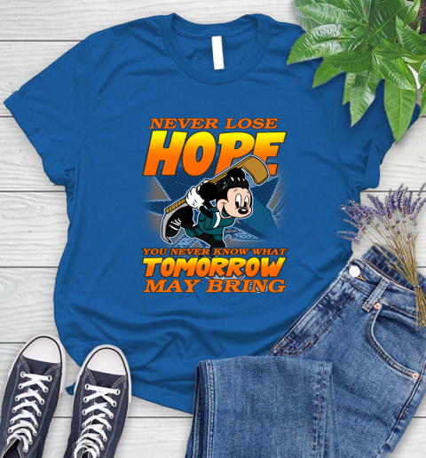 San Jose Sharks NHL Hockey ootball Mickey Disney Never Lose Hope Women's T-Shirt 12