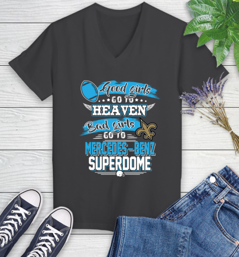 New Orleans Saints NFL Bad Girls Go To Mercedes Benz Superdome Shirt Women's V-Neck T-Shirt 8