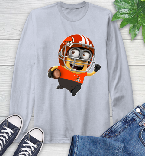 NFL Cleveland Browns Minions Disney Football Sports Long Sleeve T-Shirt 6