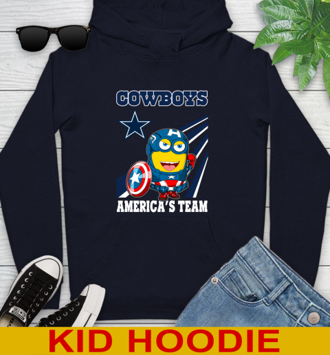 NFL Football Dallas Cowboys Captain America Marvel Avengers Minion Shirt Youth Hoodie 3