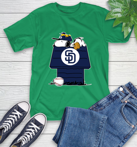 MLB San Diego Padres Snoopy Woodstock The Peanuts Movie Baseball T Shirt T-Shirt 7