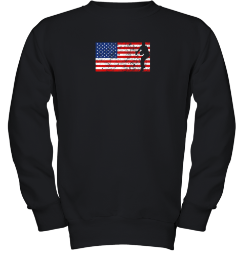 Baseball Pitcher Shirt, American Flag, 4th of July, USA, Youth Sweatshirt