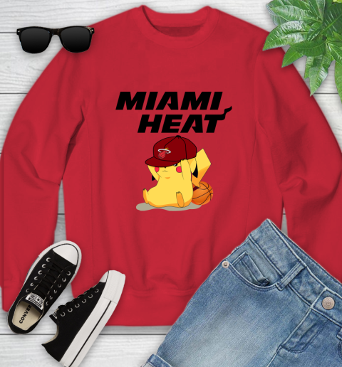 NBA Pikachu Basketball Sports Miami Heat Youth Sweatshirt 9