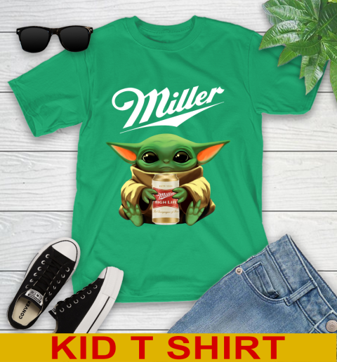 Star Wars Baby Yoda Hugs Miller High Life Beer Shirt 106
