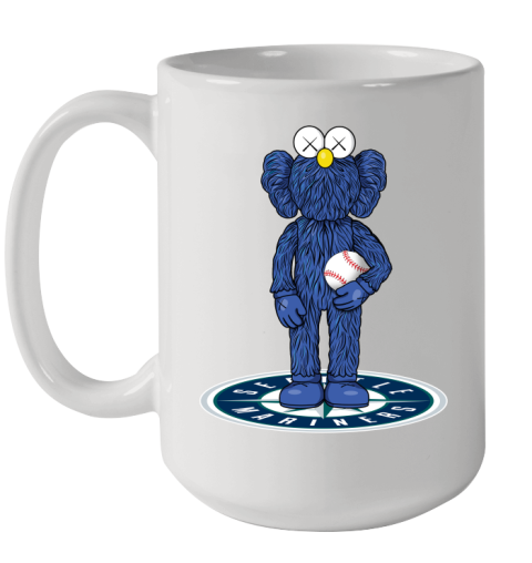 MLB Baseball Seattle Mariners Kaws Bff Blue Figure Shirt Ceramic Mug 15oz