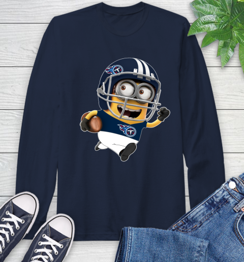 NFL Tennessee Titans Minions Disney Football Sports Long Sleeve T-Shirt 4