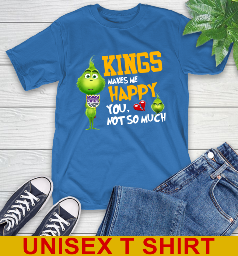 NBA Sacramento Kings Makes Me Happy You Not So Much Grinch Basketball Sports T-Shirt 11