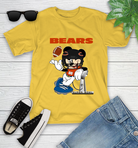 NFL Chicago Bears Mickey Mouse Disney Super Bowl Football T Shirt Youth T-Shirt 8