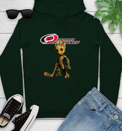 Carolina Hurricanes NHL Hockey Groot Marvel Guardians Of The Galaxy Youth Hoodie 13