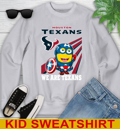 NFL Football Houston Texans Captain America Marvel Avengers Minion Shirt Youth Sweatshirt 3
