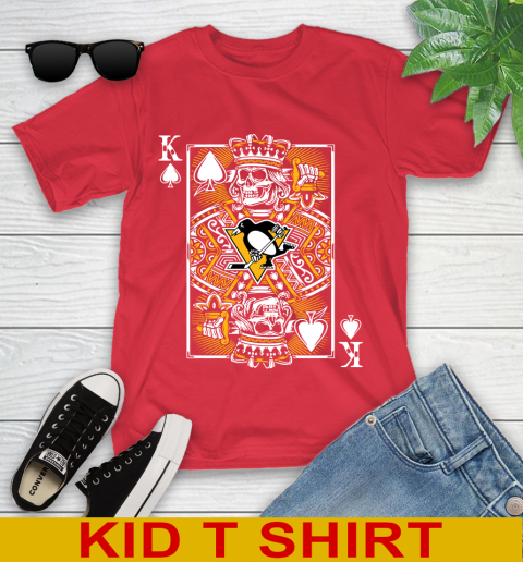 Pittsburgh Penguins NHL Hockey The King Of Spades Death Cards Shirt Youth T-Shirt 11