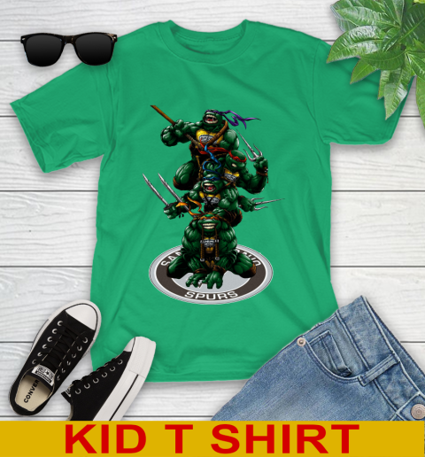 NBA Basketball San Antonio Spurs Teenage Mutant Ninja Turtles Shirt Youth T-Shirt 7 NBA Basketball San Antonio Spurs Teenage Mutant Ninja Turtles Shirt Youth T-Shirt - Image 7