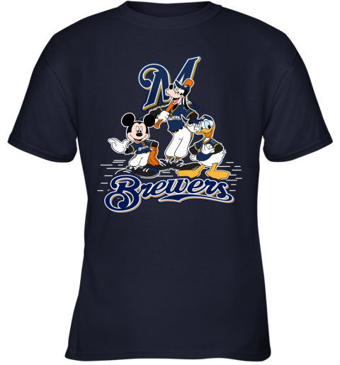 MLB Milwaukee Brewers Mickey Mouse Donald Duck Goofy Baseball T Shirt T  Shirt