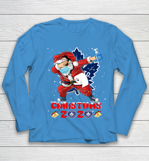 Toronto Maple Leafs Funny Santa Claus Dabbing Christmas 2020 NHL Youth Long Sleeve 5