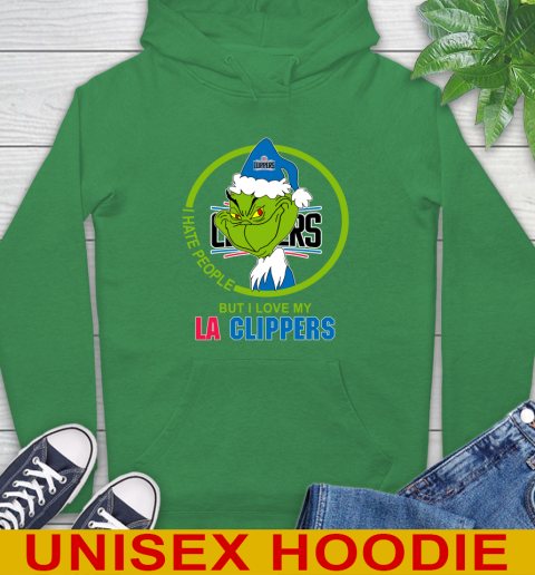 LA Clippers NBA Christmas Grinch I Hate People But I Love My Favorite Basketball Team Hoodie 8