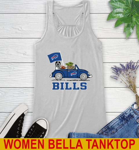 NFL Football Buffalo Bills Darth Vader Baby Yoda Driving Star Wars Shirt Racerback Tank