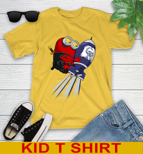 MLB Baseball Colorado Rockies Deadpool Minion Marvel Shirt Youth T-Shirt 9