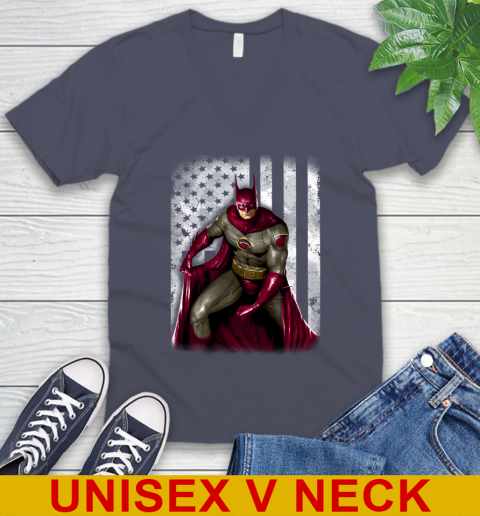 Miami Heat NBA Basketball Batman DC American Flag Shirt V-Neck T-Shirt 7