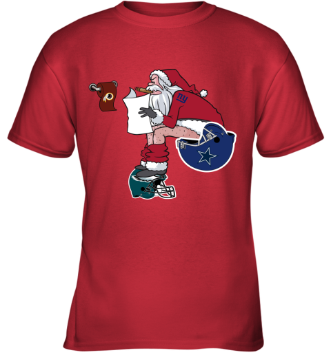 Santa Claus New York Giants Shit On Other Teams Christmas Youth T-Shirt