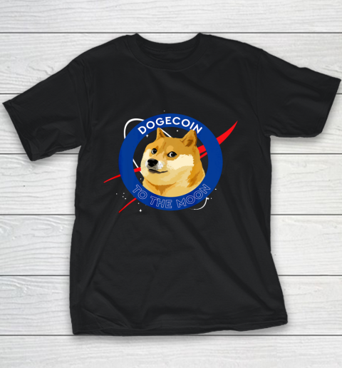 Dogecoin To The Moon Funny Crypto Meme Youth T-Shirt