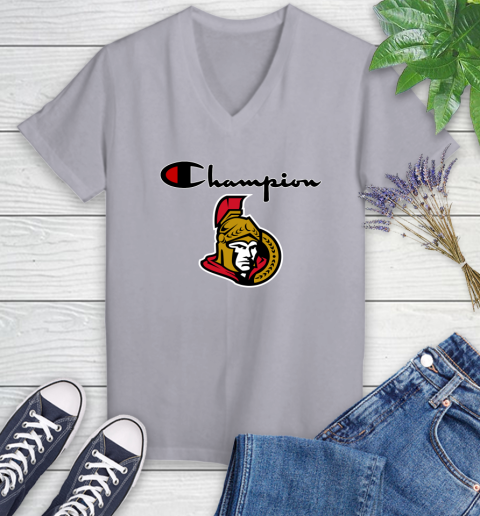 NHL Hockey Ottawa Senators Champion Shirt Women's V-Neck T-Shirt 2
