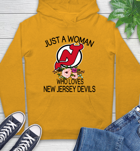 NHL Just A Woman Who Loves New Jersey Devils Hockey Sports Hoodie 2