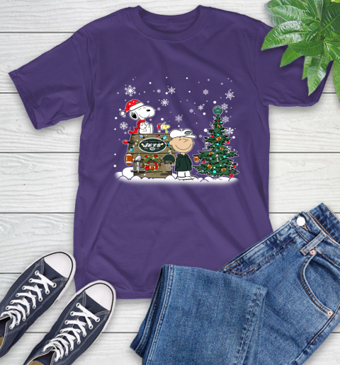 NFL New York Jets Snoopy Charlie Brown Christmas Football Super Bowl Sports T-Shirt 5
