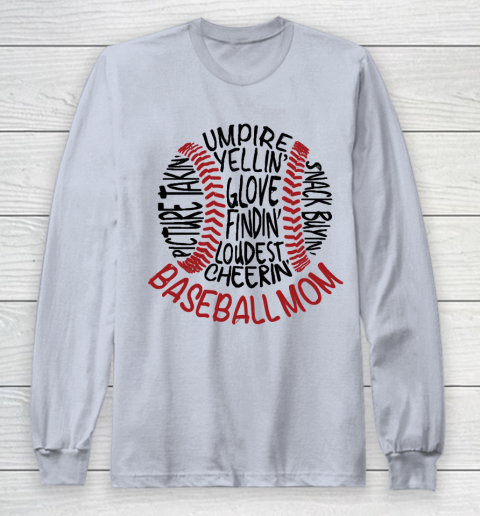 Mother's Day Funny Gift Ideas Apparel  Baseball Mom 2 T Shirt Long Sleeve T-Shirt 4