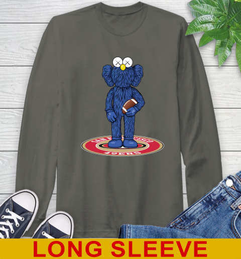 NFL Football San Francisco 49ers Kaws Bff Blue Figure Shirt Long Sleeve T-Shirt 8