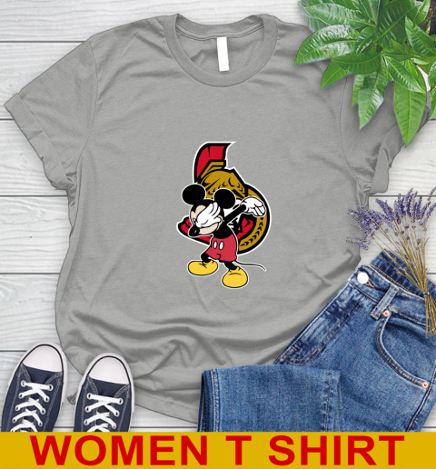 Ottawa Senators NHL Hockey Dabbing Mickey Disney Sports Women's T-Shirt 11