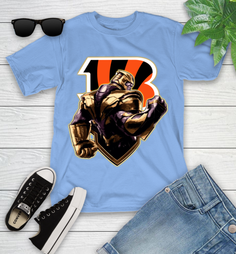 NFL Thanos Avengers Endgame Football Sports Cincinnati Bengals Youth T-Shirt 11