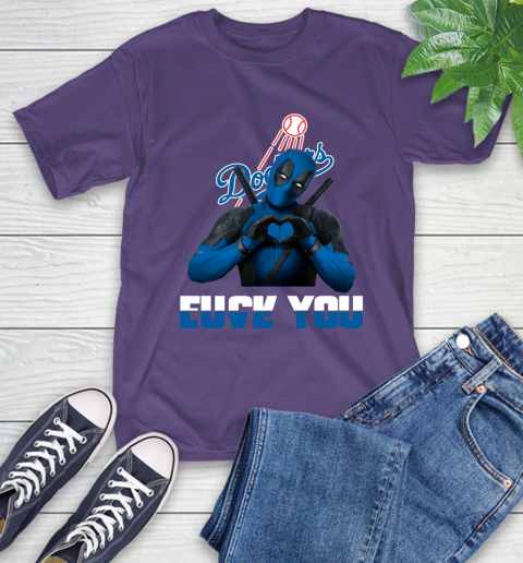 MLB Los Angeles Dodgers Deadpool Love You Fuck You Baseball Sports T-Shirt 5