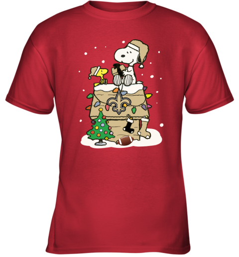 tmt5 a happy christmas with new orleans saints snoopy youth t shirt 26 front red
