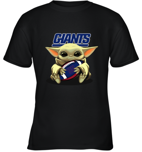 Baby Yoda Loves The New York Giants Star Wars NFL Youth T-Shirt