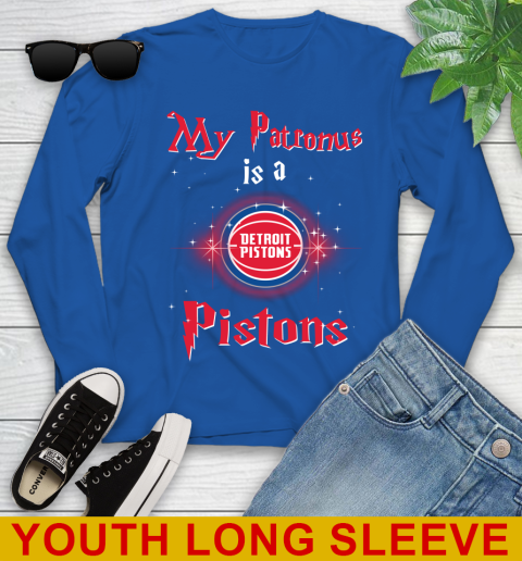 NBA Basketball Harry Potter My Patronus Is A Detroit Pistons Youth Long Sleeve 10