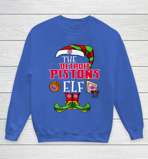 Detroit Pistons Christmas ELF Funny NBA Youth Sweatshirt 6