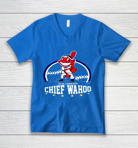 Chief Wahoo distressed Cleveland V-Neck T-Shirt 5