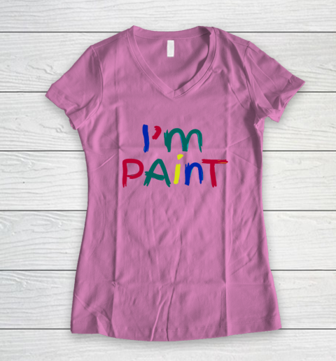 I Heart Love To Finger Paint Couple Valentine I'm Paint Women's V-Neck T-Shirt 6
